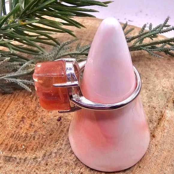 Nature Rainbow Fluorite Hand Carved Blessing Pi Xiu Adjustable Ring - Picture 10 of 10